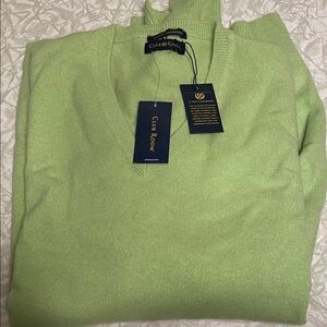 Club Room Men's Light Green V-Neck Sweater